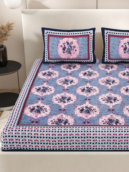 Purple Interiors Hand Block Printed Cotton Queen Size Bedding Set | Verified Sustainable by Brown Living™