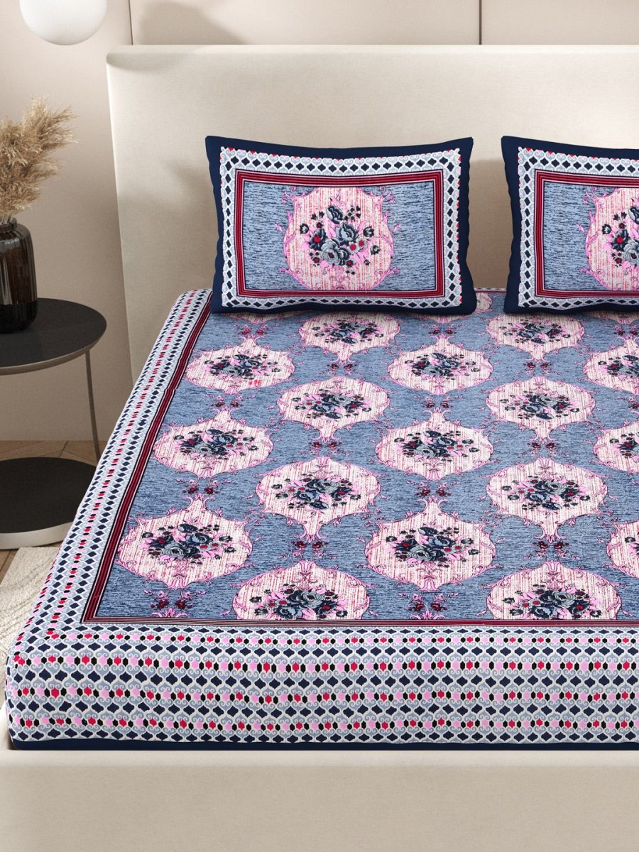 Purple Interiors Hand Block Printed Cotton Queen Size Bedding Set | Verified Sustainable by Brown Living™