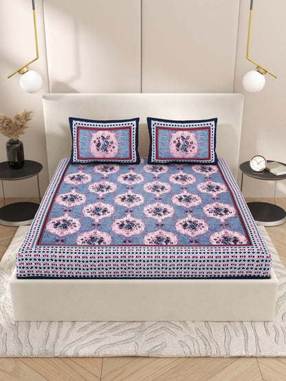 Purple Interiors Hand Block Printed Cotton Queen Size Bedding Set | Verified Sustainable by Brown Living™