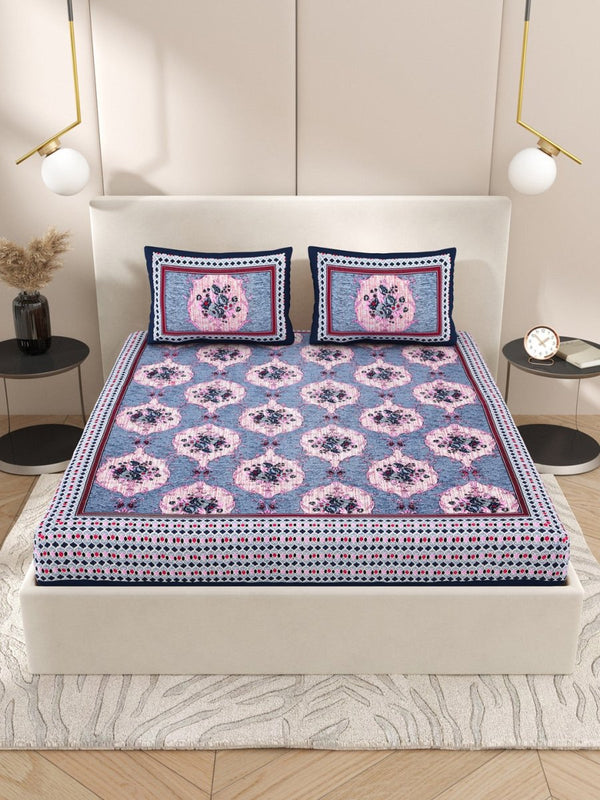 Buy Purple Interiors Hand Block Printed Cotton Queen Size Bedding Set | Shop Verified Sustainable Bedding on Brown Living™