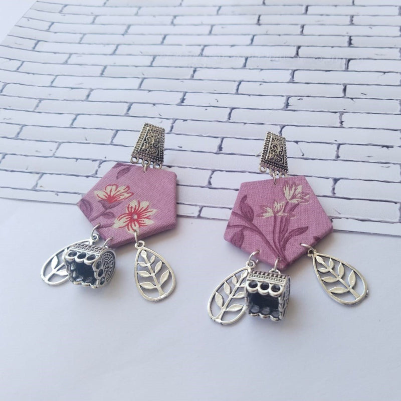 Buy Purple Printed Floral Earrings | Shop Verified Sustainable Products on Brown Living