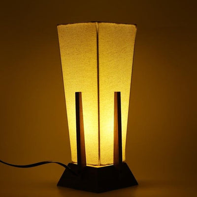 Wooden Table Lamp for Bedroom | Home Decorative (Brown - 14'' Inch x 14" inch) – Lamps & Lighting on Brown Living™. SKU: LMP - 007. Img 1.