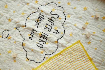 Quilt - Ace The Superbaby Flies Over Town | Verified Sustainable by Brown Living™