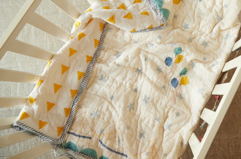 Buy Quilt - I Am Going To The Circus - Teal | Shop Verified Sustainable Products on Brown Living