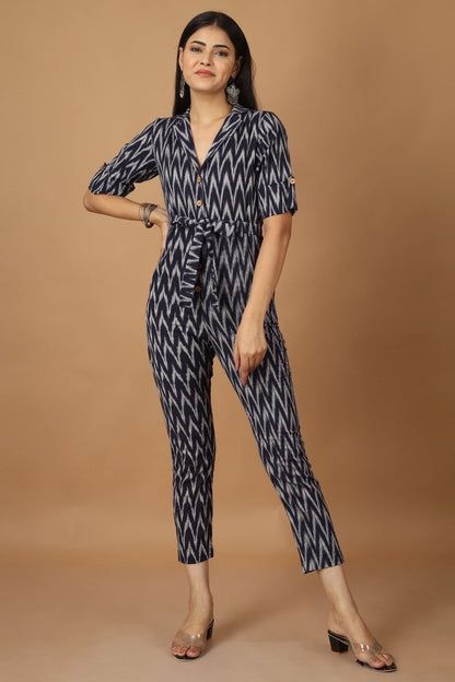 Raat Ikat Cotton Jumpsuit | Verified Sustainable by Brown Living™