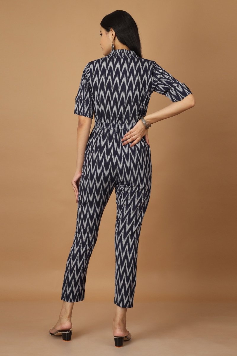 Raat Ikat Cotton Jumpsuit | Verified Sustainable by Brown Living™