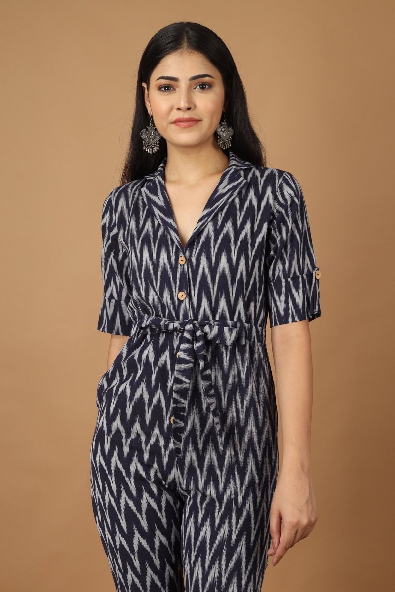 Raat Ikat Cotton Jumpsuit | Verified Sustainable by Brown Living™