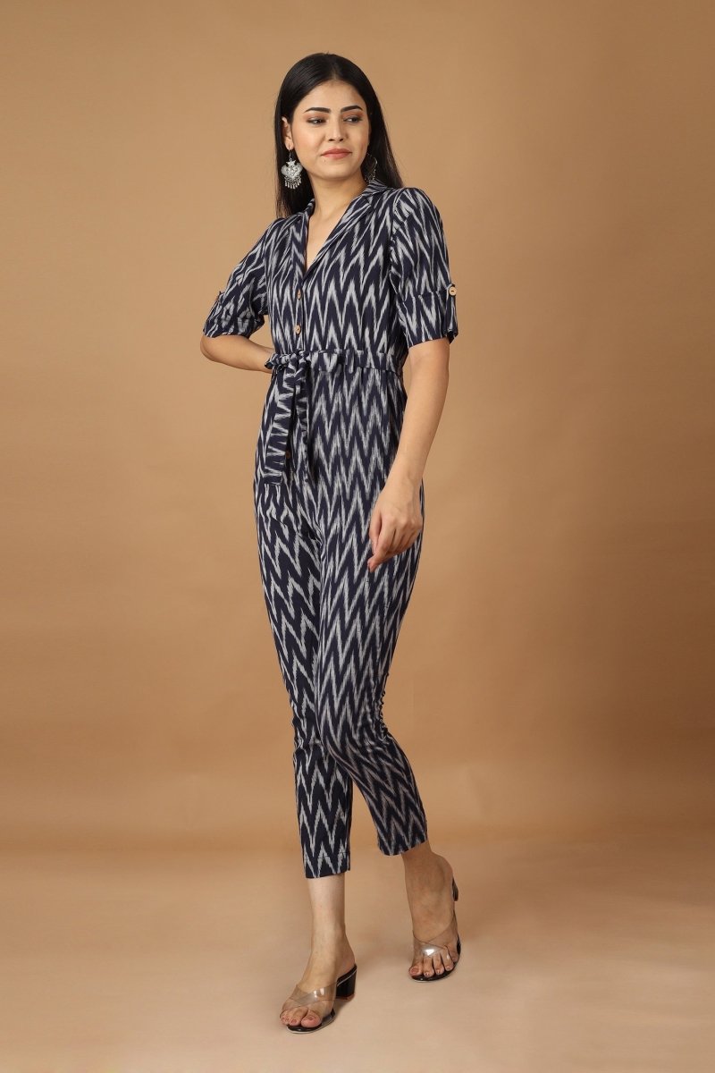 Raat Ikat Cotton Jumpsuit | Verified Sustainable by Brown Living™