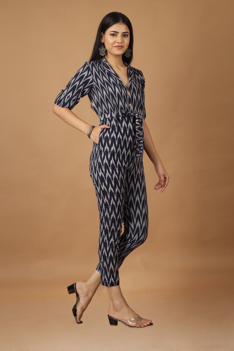 Raat Ikat Cotton Jumpsuit | Verified Sustainable by Brown Living™