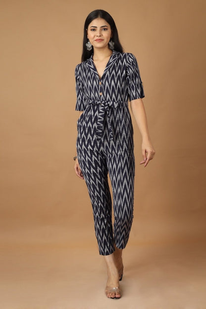 Raat Ikat Cotton Jumpsuit | Verified Sustainable by Brown Living™