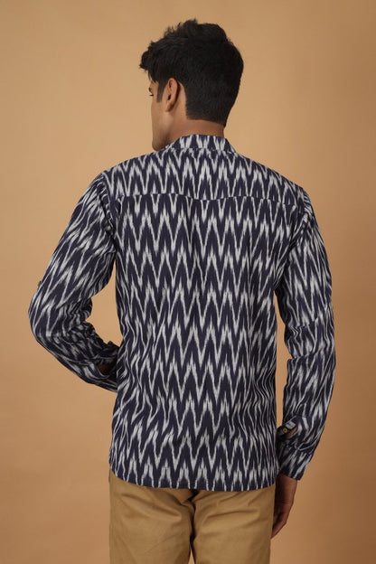 Raat Ikat Mens Cotton Shirt | Verified Sustainable by Brown Living™