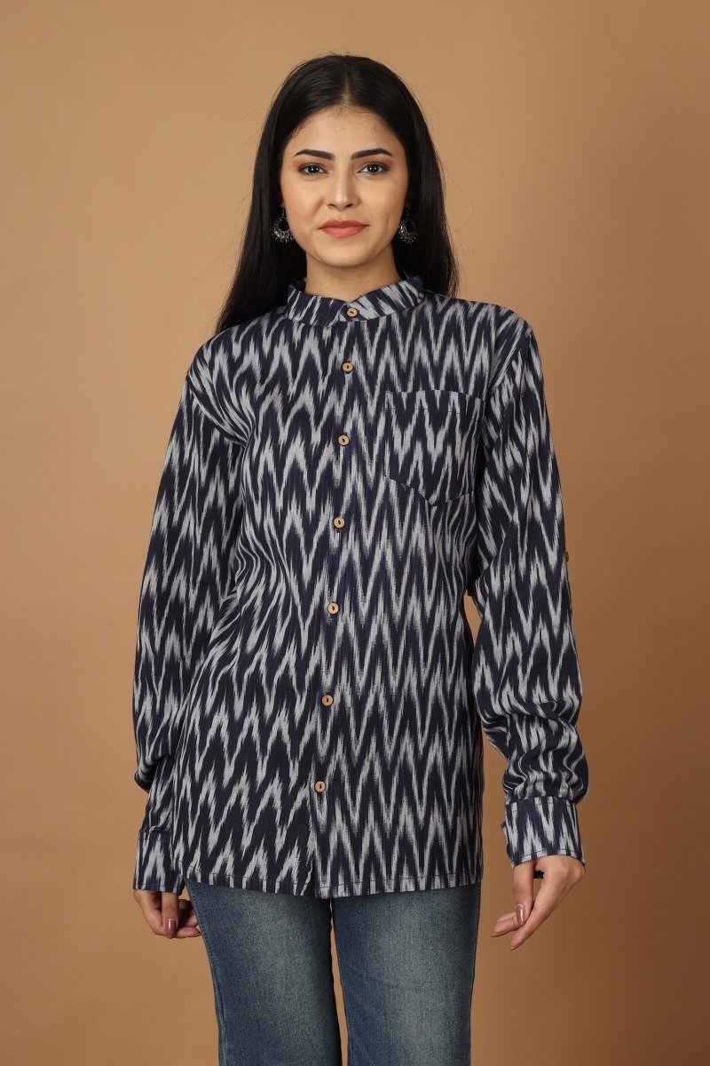 Raat Ikat Womens Cotton Shirt | Verified Sustainable by Brown Living™