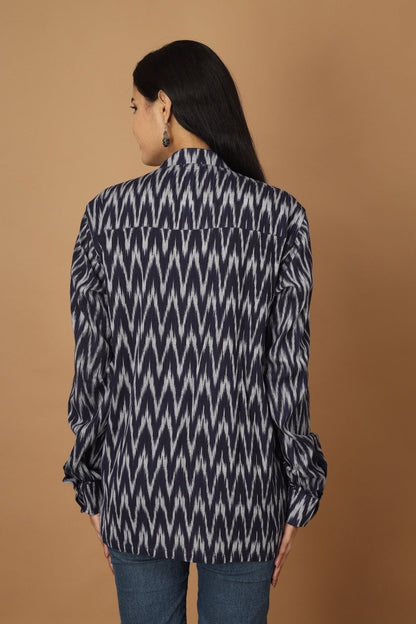 Raat Ikat Womens Cotton Shirt | Verified Sustainable by Brown Living™