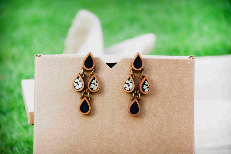 Buy Rain Drop Earrings (Black) | Shop Verified Sustainable Products on Brown Living