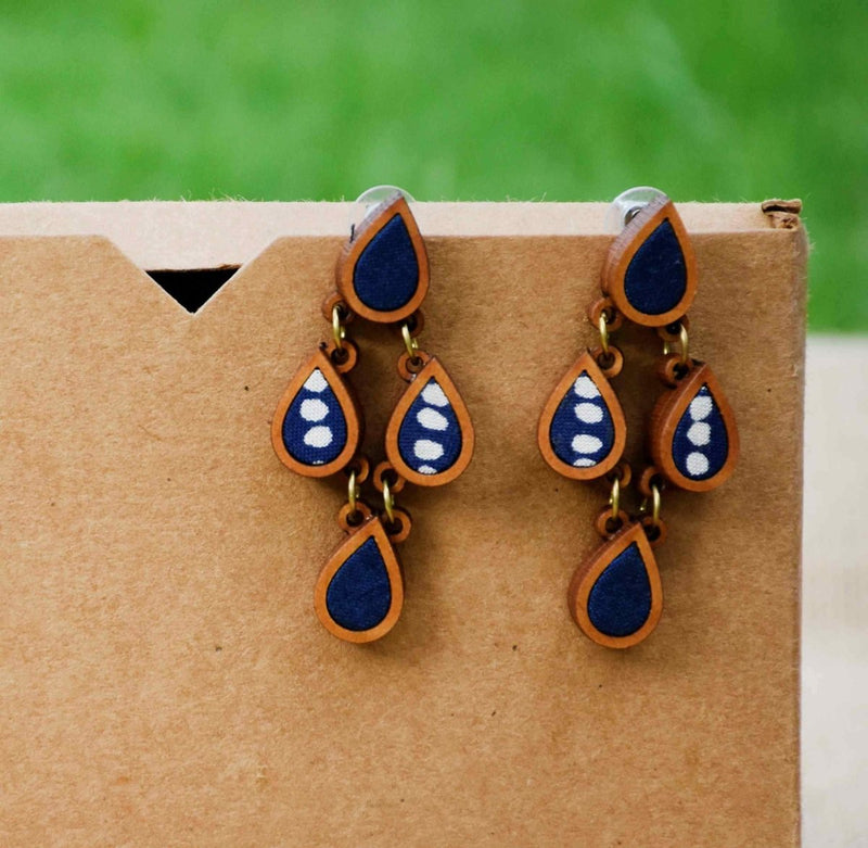 Buy Rain Drop Earrings (Blue) | Shop Verified Sustainable Products on Brown Living