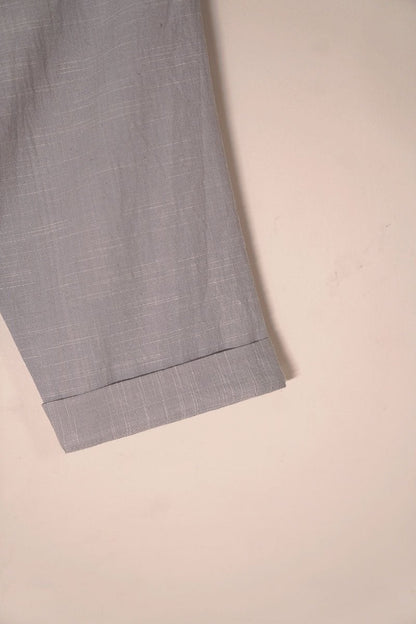 Rain Drops Keep Falling' Unisex Pyjamas In Handwoven Grey Slub | Verified Sustainable by Brown Living™