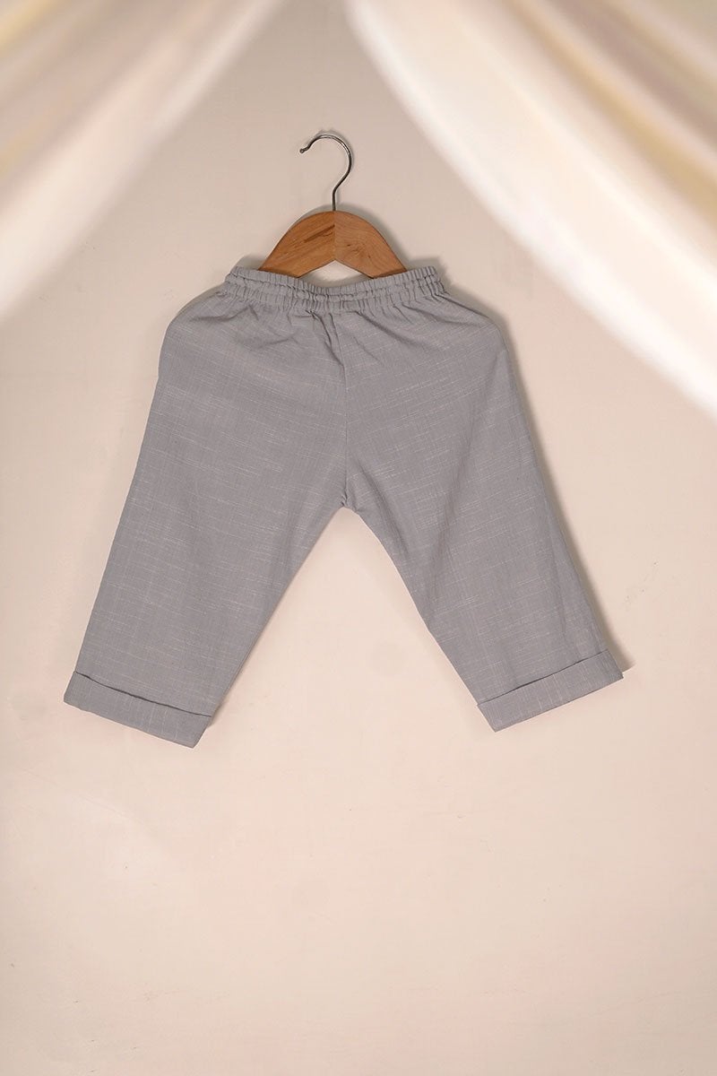 Rain Drops Keep Falling' Unisex Pyjamas In Handwoven Grey Slub | Verified Sustainable by Brown Living™