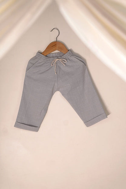 Rain Drops Keep Falling' Unisex Pyjamas In Handwoven Grey Slub | Verified Sustainable by Brown Living™