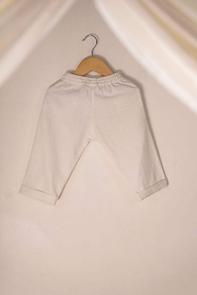 Buy Rain Drops Keep Falling' Unisex Pyjamas In Handwoven White Cotton | Shop Verified Sustainable Kids Pants on Brown Living™