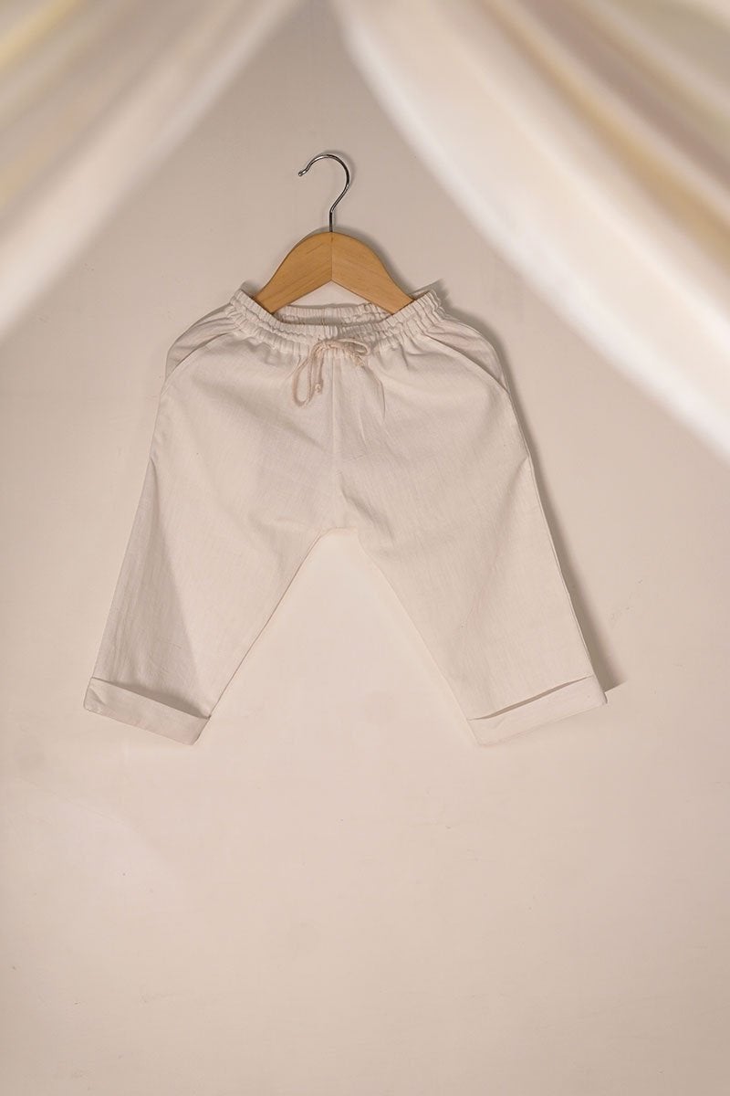 Rain Drops Keep Falling' Unisex Pyjamas In Handwoven White Cotton | Verified Sustainable by Brown Living™