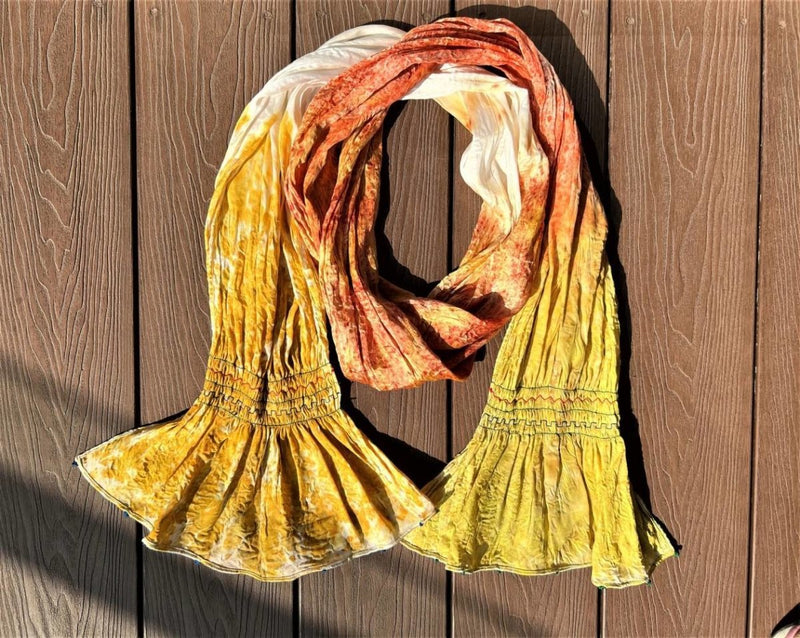 Buy Rainbow Eco-printed Scarf | Shop Verified Sustainable Womens Scarf on Brown Living™