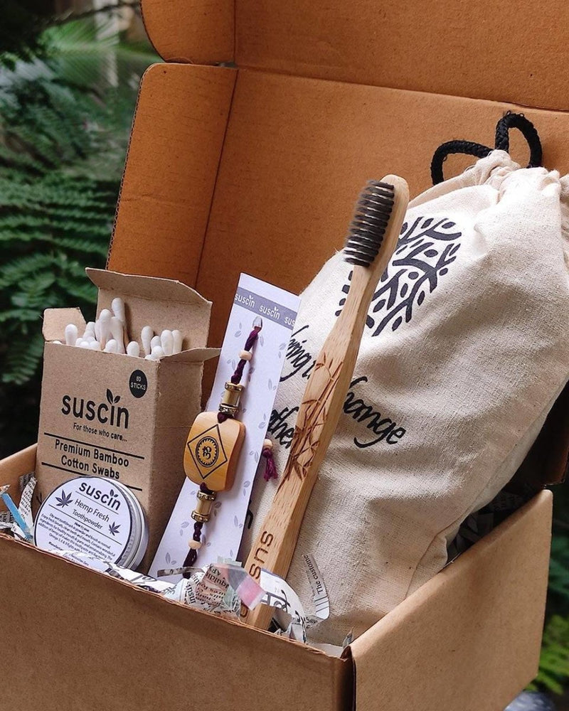 Buy Raksha Bandhan Essentials Eco Gift Box with Om rakhi | Shop Verified Sustainable Products on Brown Living