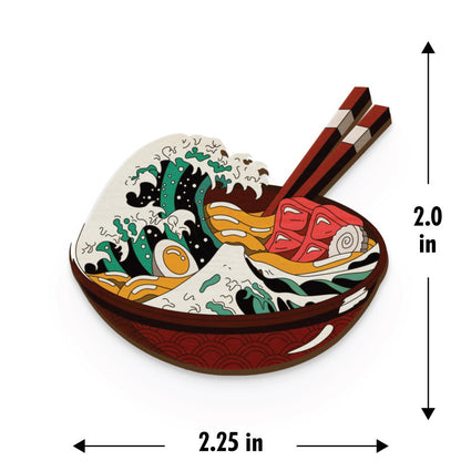 Ramen Wave Hand Painted Wooden Magnet | Verified Sustainable by Brown Living™