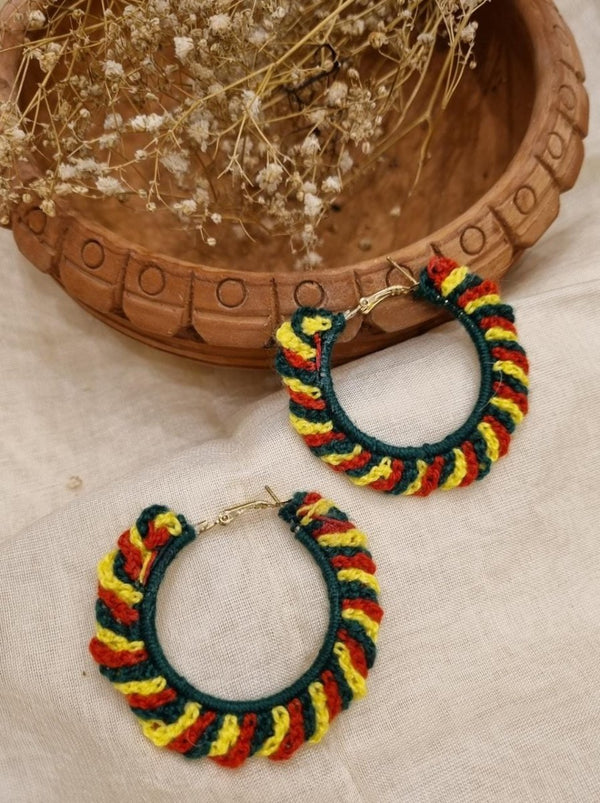 Buy Rangeen Crochet Earrings | Handwoven earrings | Shop Verified Sustainable Womens Earrings on Brown Living™