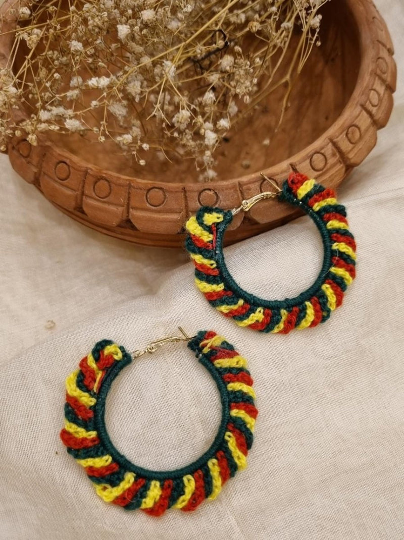 Buy Rangeen Crochet Earrings | Handwoven earrings | Shop Verified Sustainable Products on Brown Living