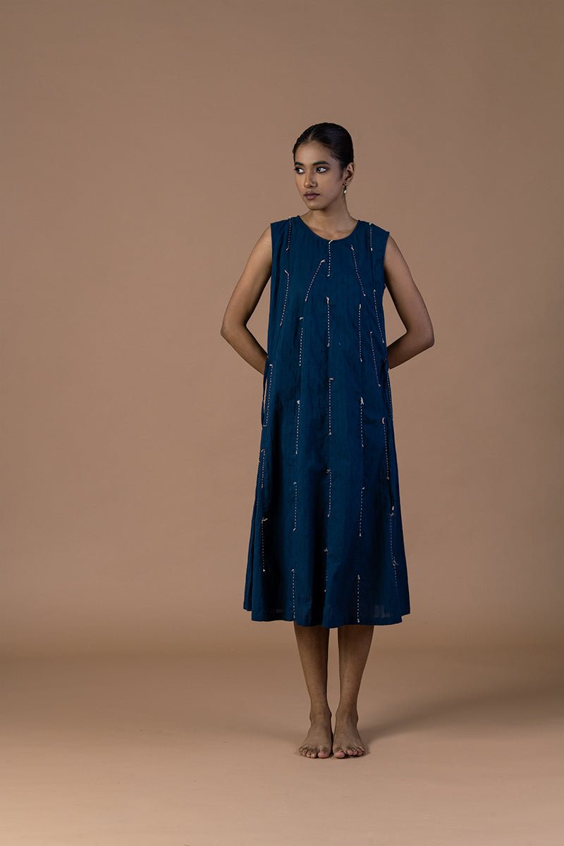 Buy Rangeen Panelled Organic Cotton Dress | Shop Verified Sustainable Products on Brown Living