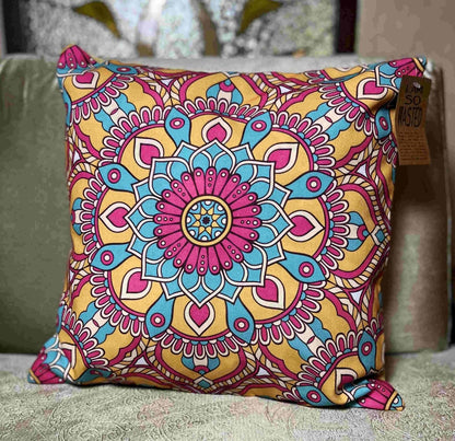 Rangoli Cushion Cover | Upcycled Linen | Verified Sustainable by Brown Living™