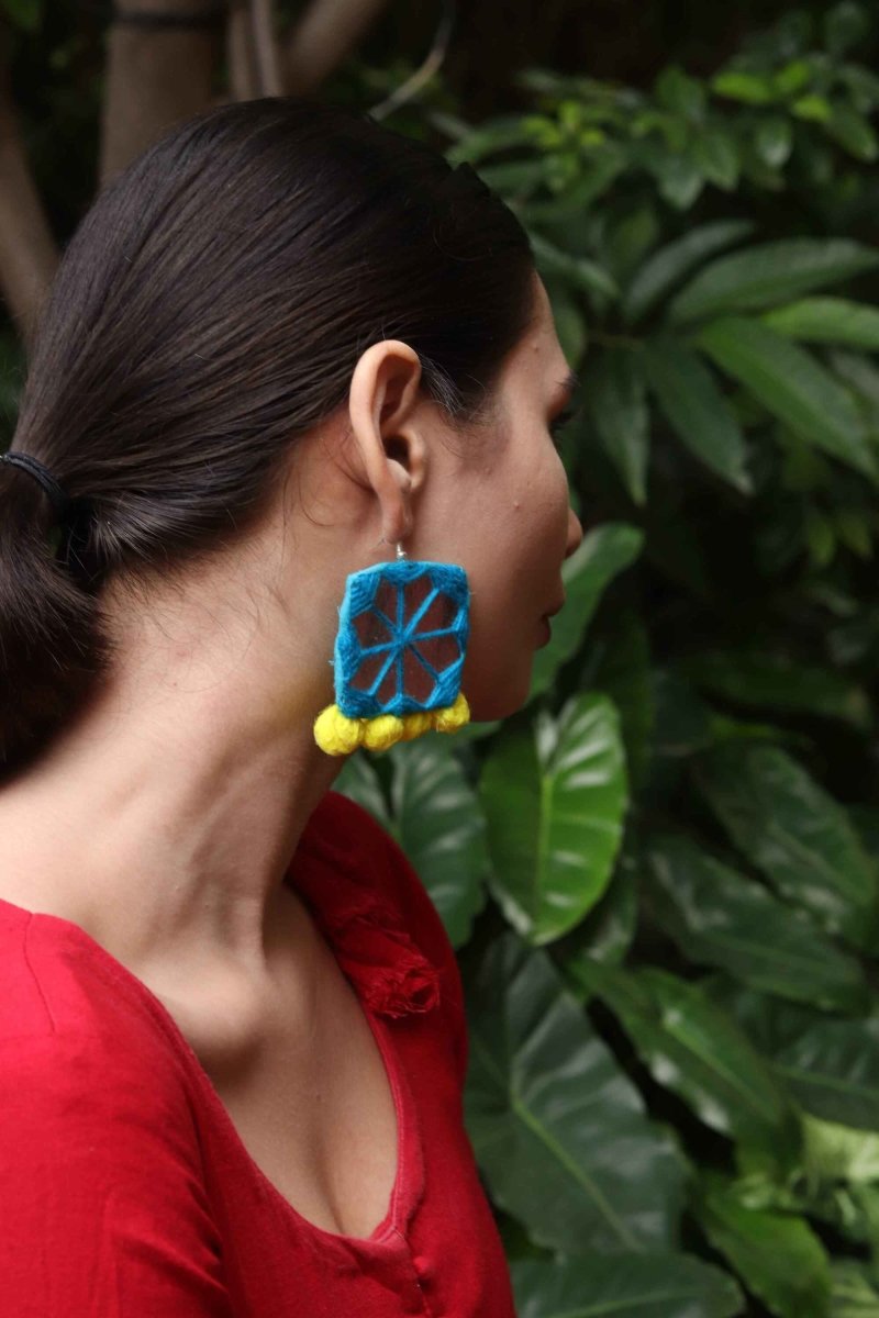 Buy Rangoli Textile Earring | Shop Verified Sustainable Womens Earrings on Brown Living™