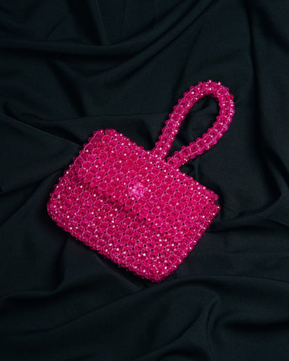 Rani Wristlet | Womens Handbag | Rani Pink | Crystal glass beaded | Verified Sustainable by Brown Living™