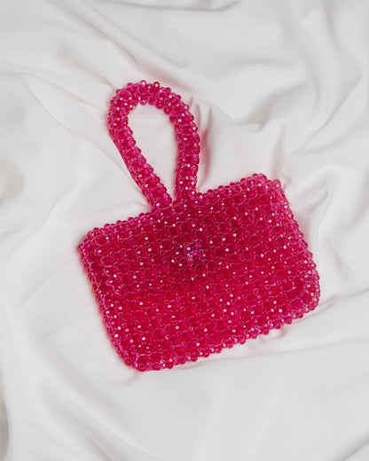 Rani Wristlet | Womens Handbag | Rani Pink | Crystal glass beaded | Verified Sustainable by Brown Living™