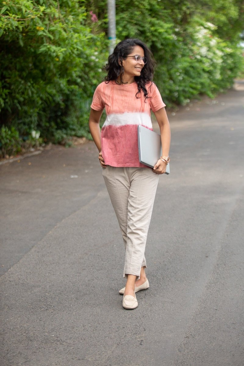 Rare Red Ombre Women's A - Line Organic Cotton Top | Verified Sustainable by Brown Living™