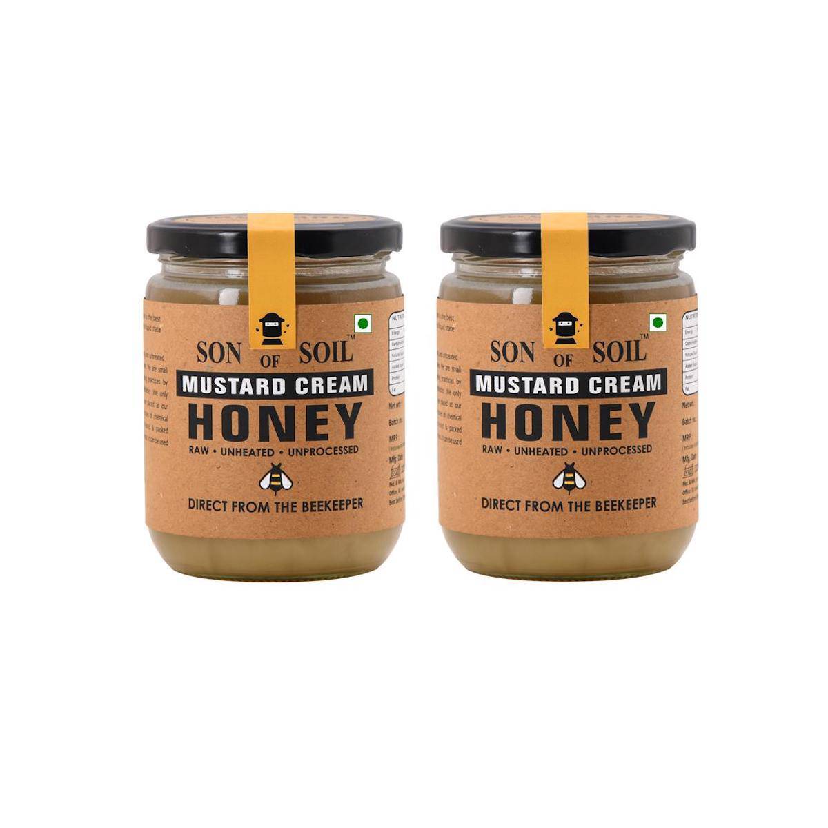 Raw Organic Mustard Honey 665g | Pack of 2 | Verified Sustainable by Brown Living™