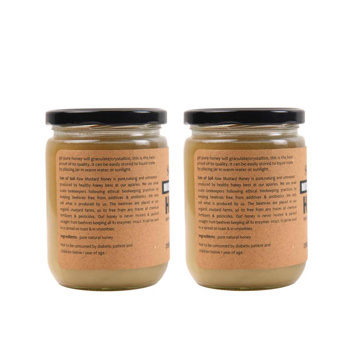 Raw Organic Mustard Honey 665g | Pack of 2 | Verified Sustainable by Brown Living™