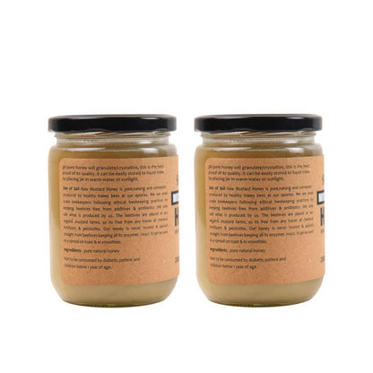 Raw Organic Mustard Honey 665g | Pack of 2 | Verified Sustainable by Brown Living™