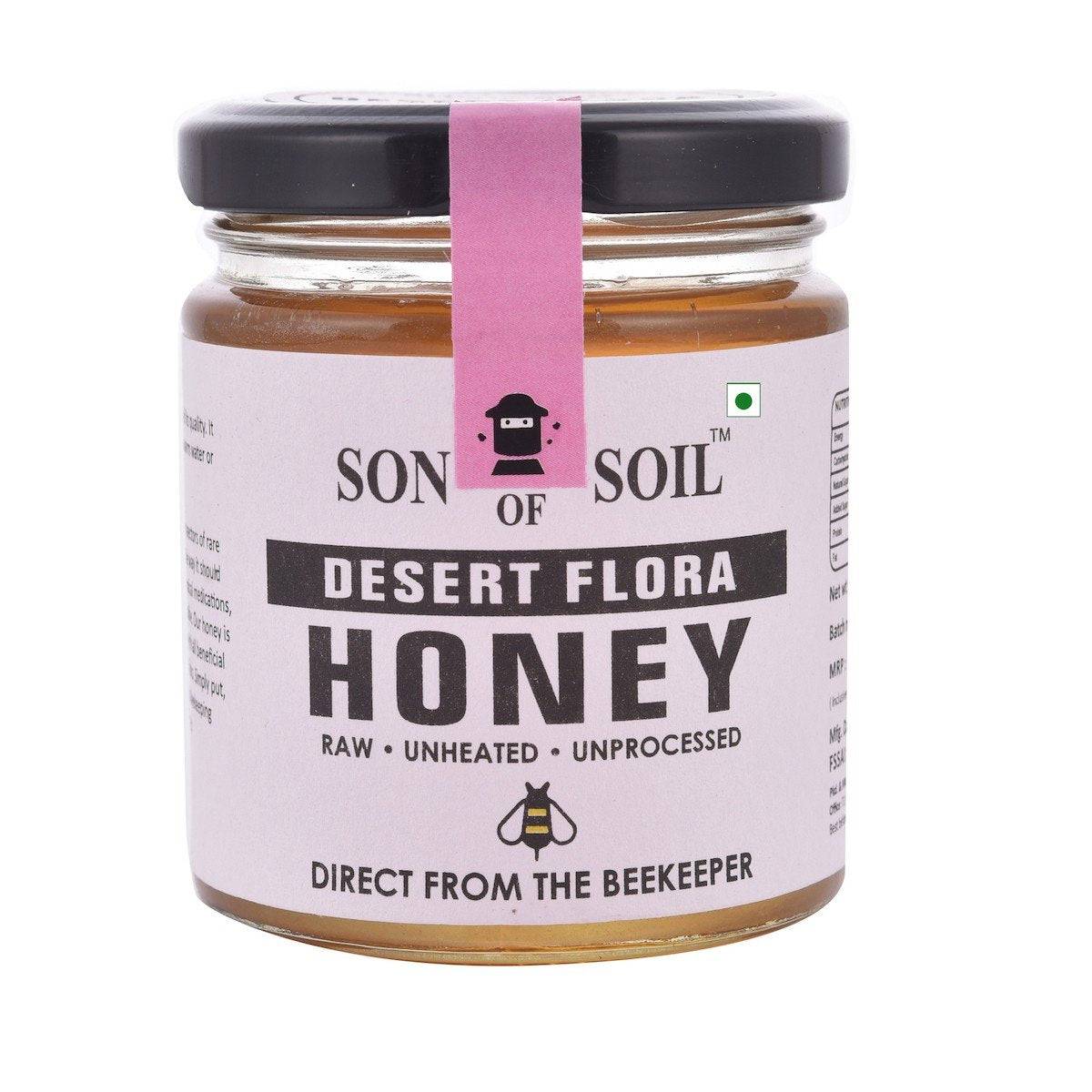 Raw Unprocessed Desert Flora Honey | 230 gm | Pack of 1 | Verified Sustainable by Brown Living™