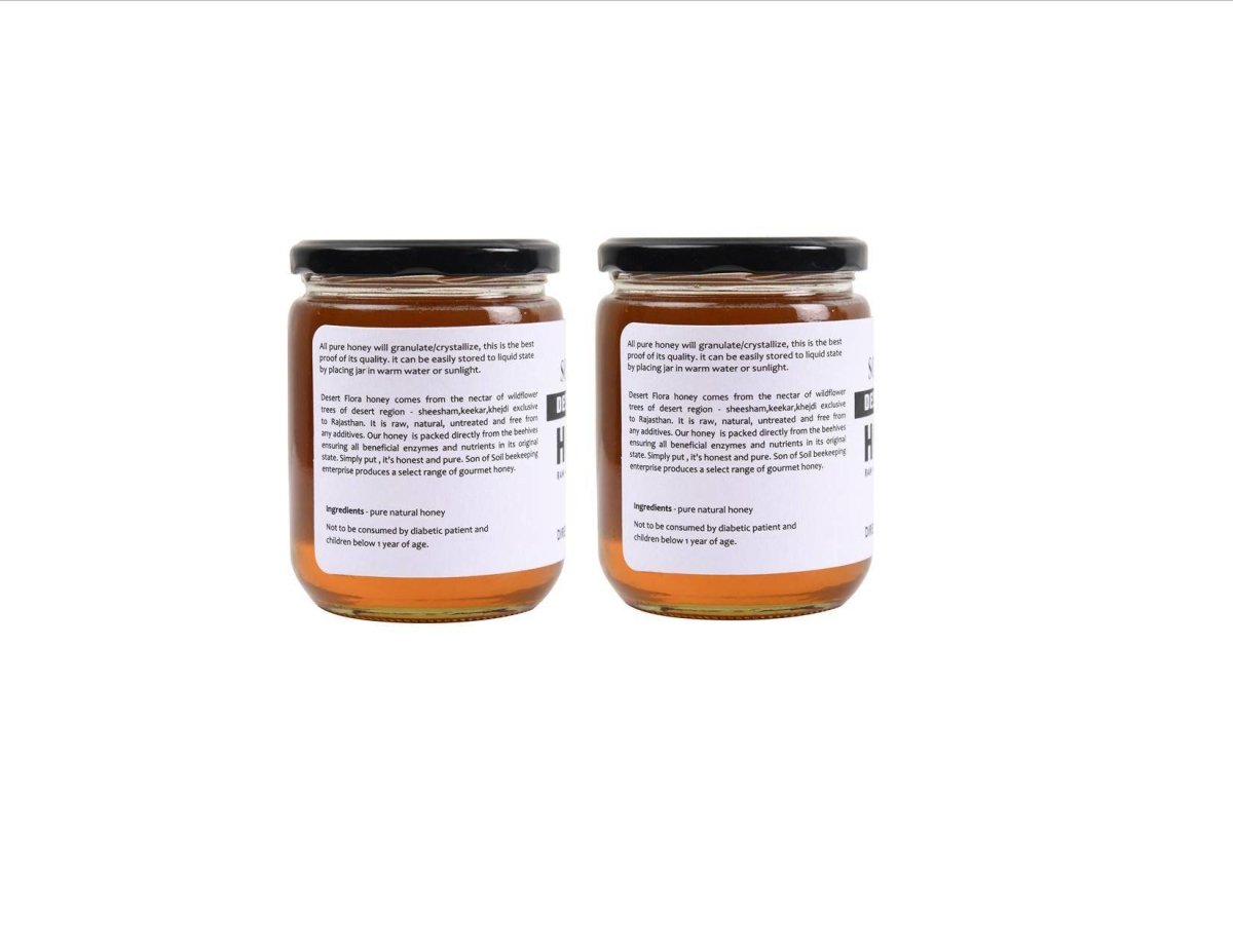 Raw Unprocessed Desert Flora Honey | 665 gm | Pack of 2 | Verified Sustainable by Brown Living™