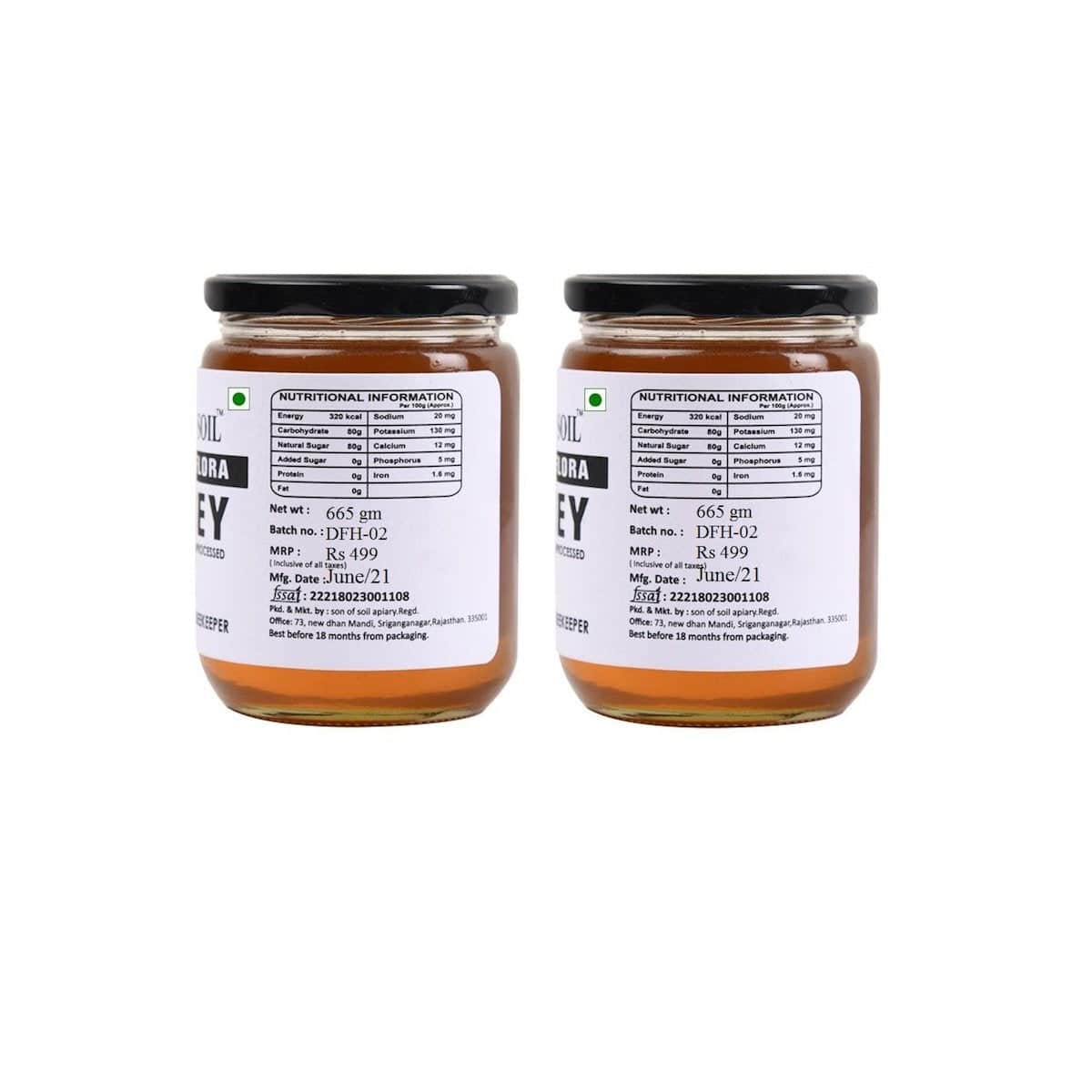 Raw Unprocessed Desert Flora Honey | 665 gm | Pack of 2 | Verified Sustainable by Brown Living™