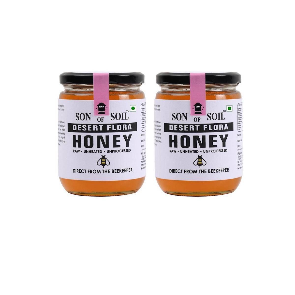 Raw Unprocessed Desert Flora Honey | 665 gm | Pack of 2 | Verified Sustainable by Brown Living™