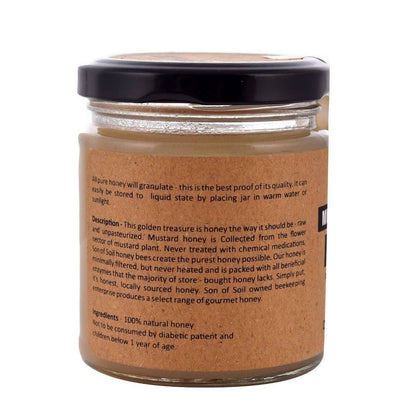 Raw Unprocessed Mustard White Honey | 230gm | Pack of 1 | Verified Sustainable by Brown Living™