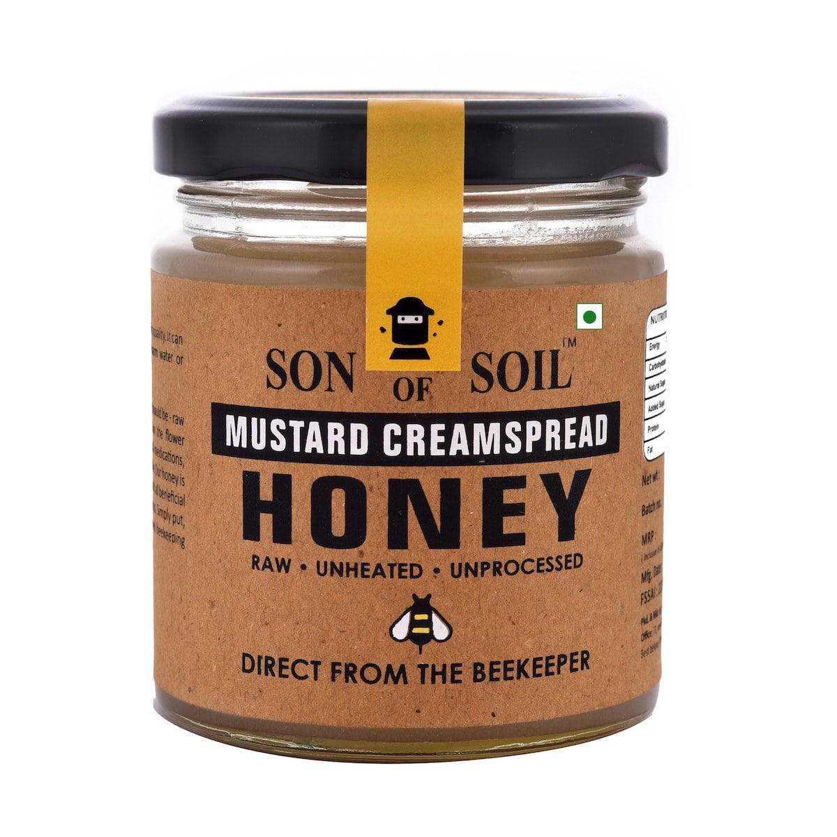 Raw Unprocessed Mustard White Honey | 230gm | Pack of 1 | Verified Sustainable by Brown Living™