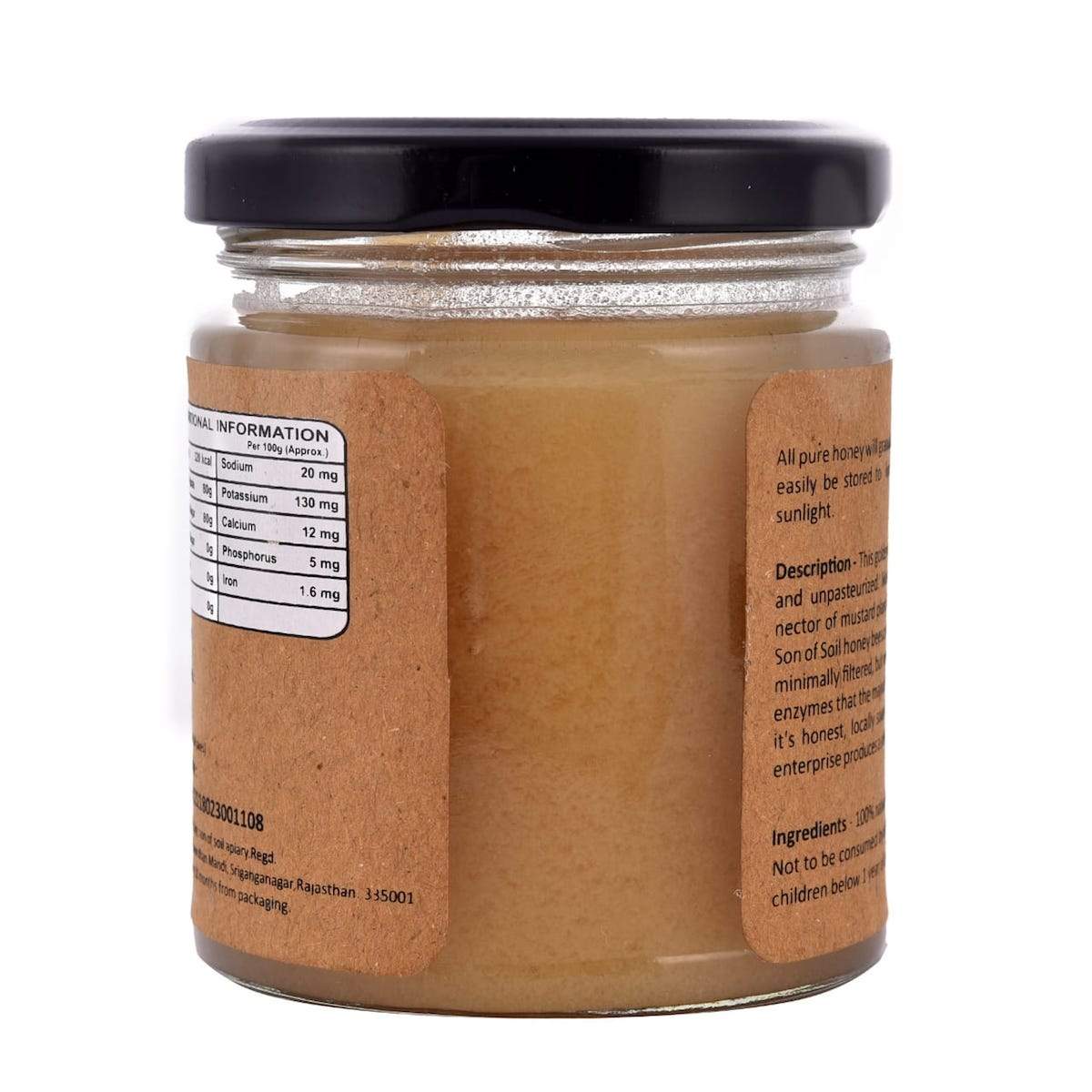 Raw Unprocessed Mustard White Honey | 230gm | Pack of 1 | Verified Sustainable by Brown Living™