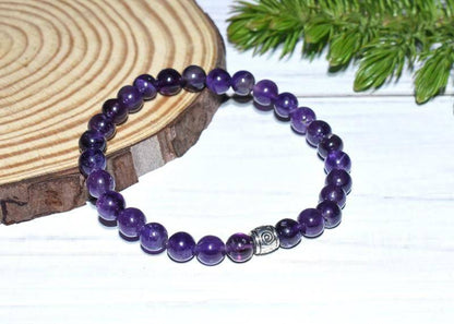 Real Amethyst Stone Healing Bracelet - Purple | Verified Sustainable by Brown Living™