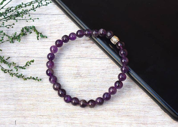 Buy Real Amethyst Stone Healing Bracelet - Purple | Shop Verified Sustainable Products on Brown Living