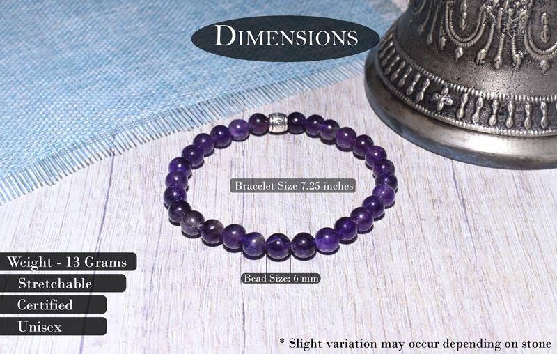 Real Amethyst Stone Healing Bracelet - Purple | Verified Sustainable by Brown Living™