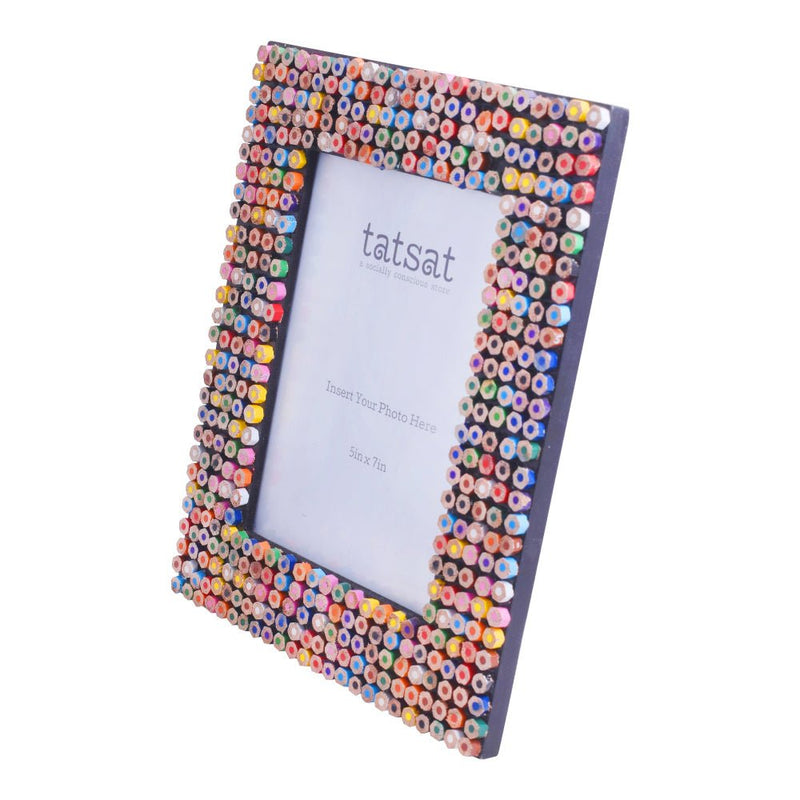 Buy Recycled Color Pencil Wooden Photo frame | Shop Verified Sustainable Products on Brown Living