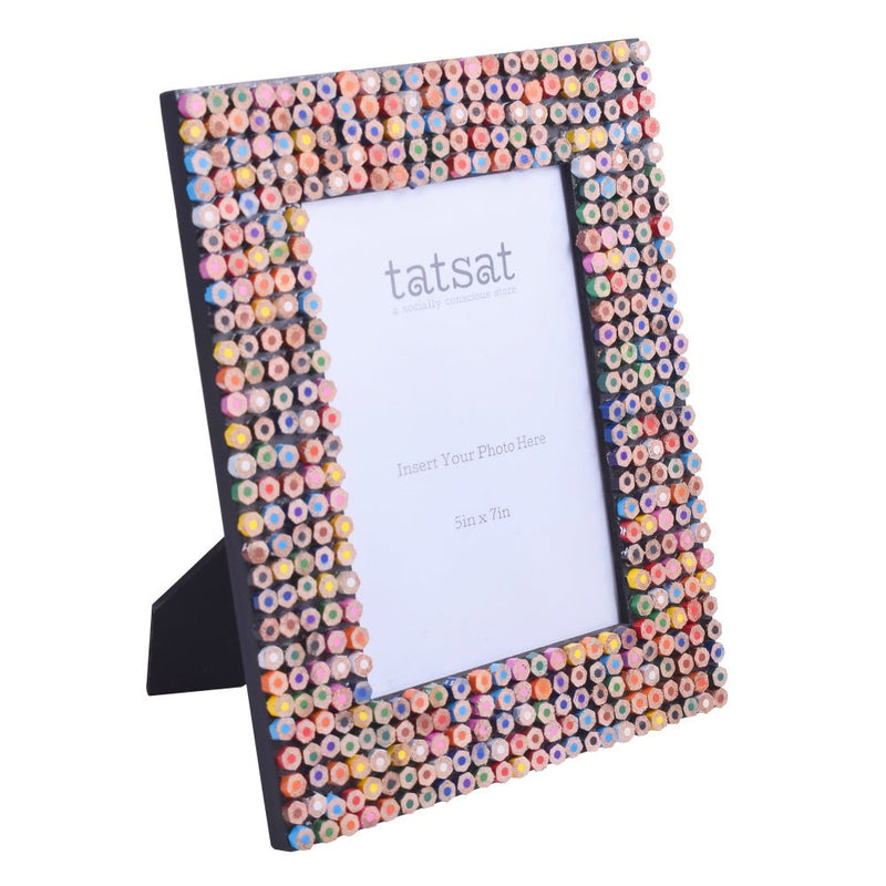 Buy Recycled Color Pencil Wooden Photo frame | Shop Verified Sustainable Products on Brown Living